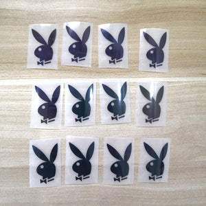 Colorful Rainbow Reflecive Playboy Bunny Iron on Patches for Custom Air Force 1's or Vans