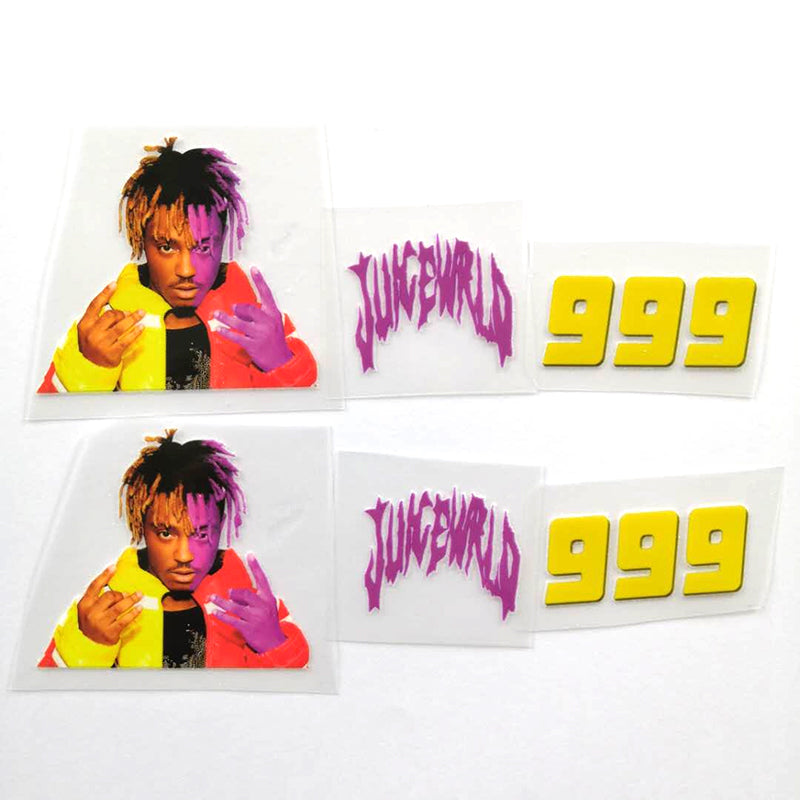 Yellow and Purple Juice Wrld Iron On Patches For Custom Air Force 1, Perfect Juice Wrld Patche For Shoes Decal