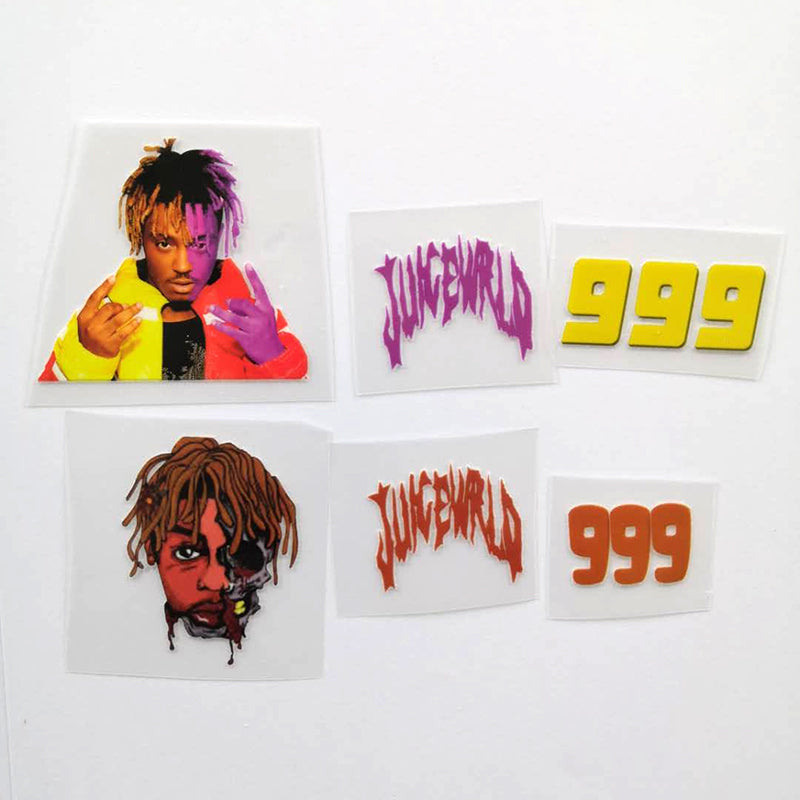 Yellow and Purple Juice Wrld Iron On Patches For Custom Air Force 1, Perfect Juice Wrld Patche For Shoes Decal