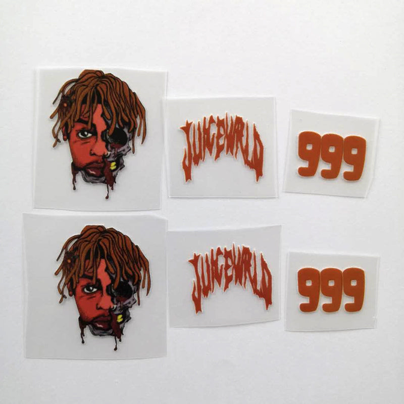 Yellow and Purple Juice Wrld Iron On Patches For Custom Air Force 1, Perfect Juice Wrld Patche For Shoes Decal