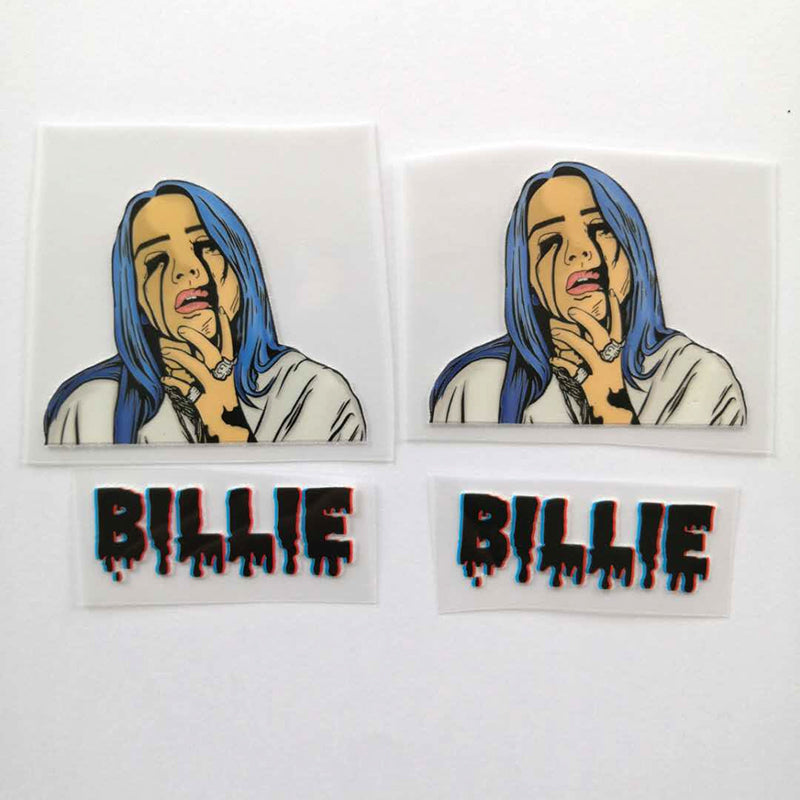 Billie Eilish Iron On Sticker For Custom Air Force 1, Perfect Heat Transfer Billie Eilish For Custom Sneakers/Vans/AF1 Billie Eilish Theme, Best Gift For Her