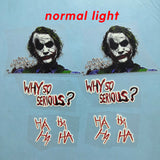 joker glow in dark iron on stickers