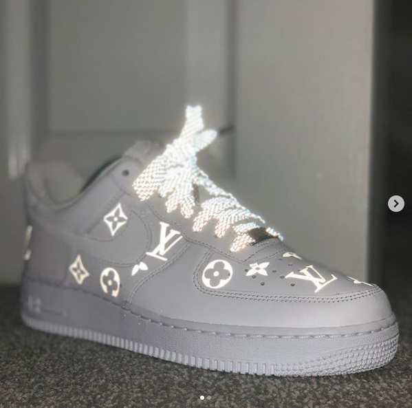 Larger 3M Reflective Louis Vuitton Iron on Patches For Custom Air Forc –  theshoesgirl