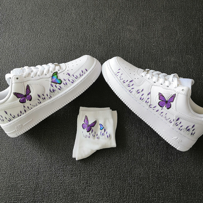 Romantic Purple Lavender and Purple Butterfly Patches For Custom Butterfly Shoes