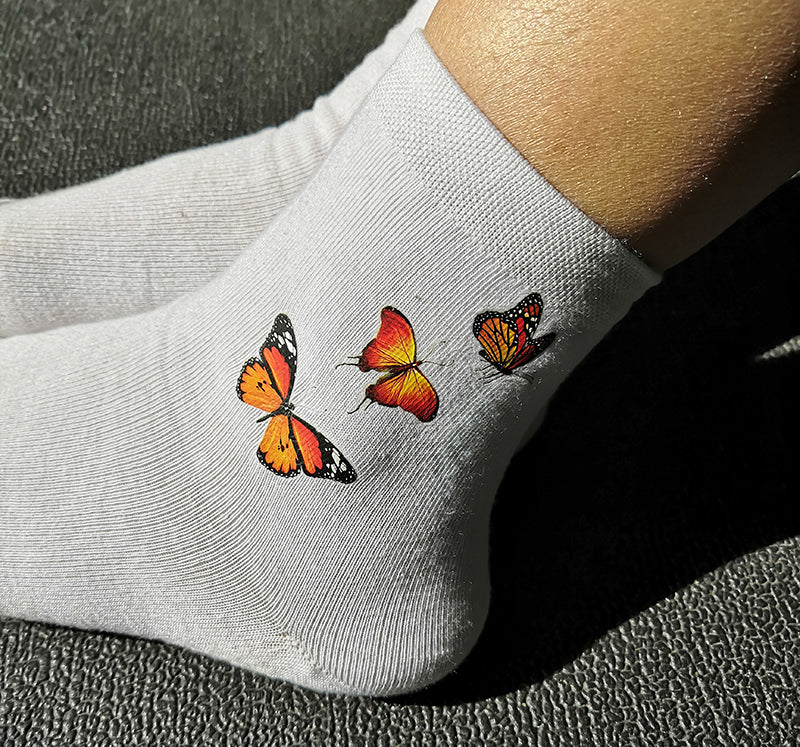 Custom Sneaker AF1 Brown Butterflies With 1 Pair Matching Socks Free