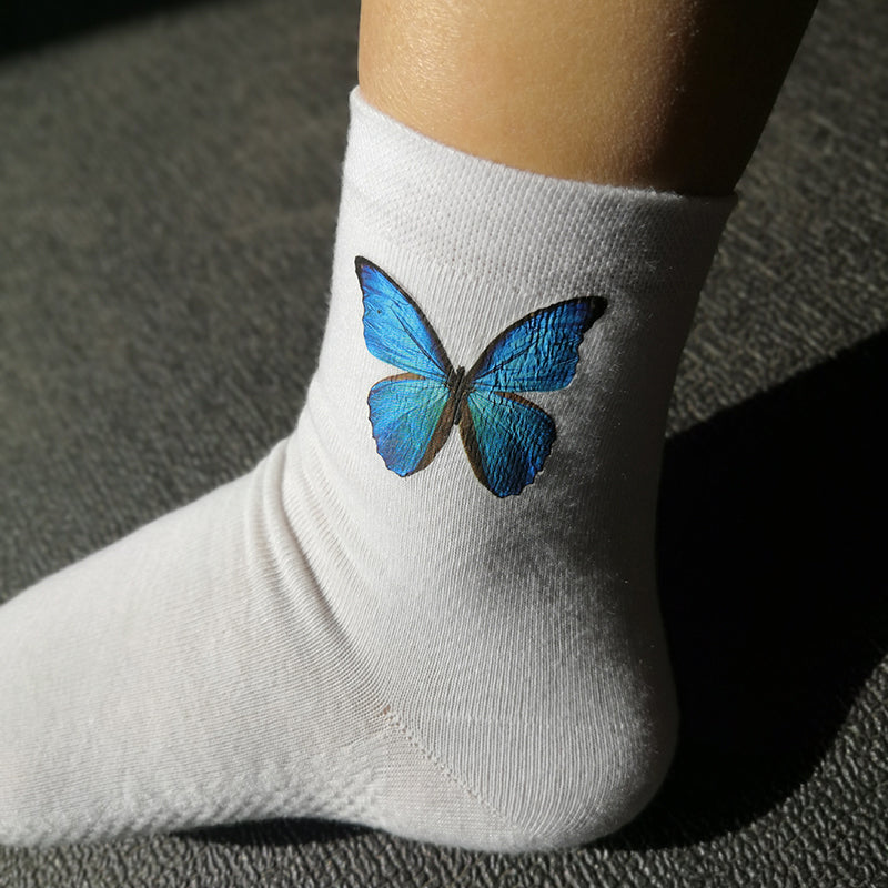 Blue Butterfly Socks