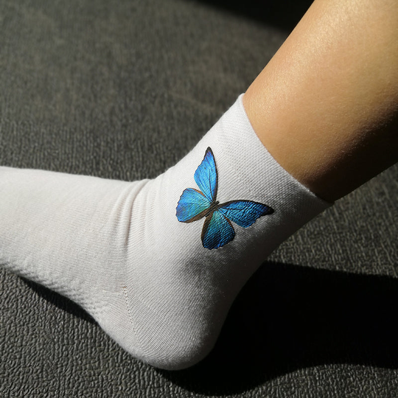 Blue Butterfly Socks