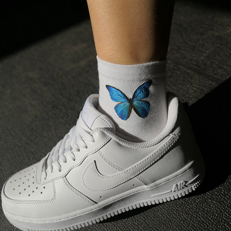 Blue Butterfly Socks