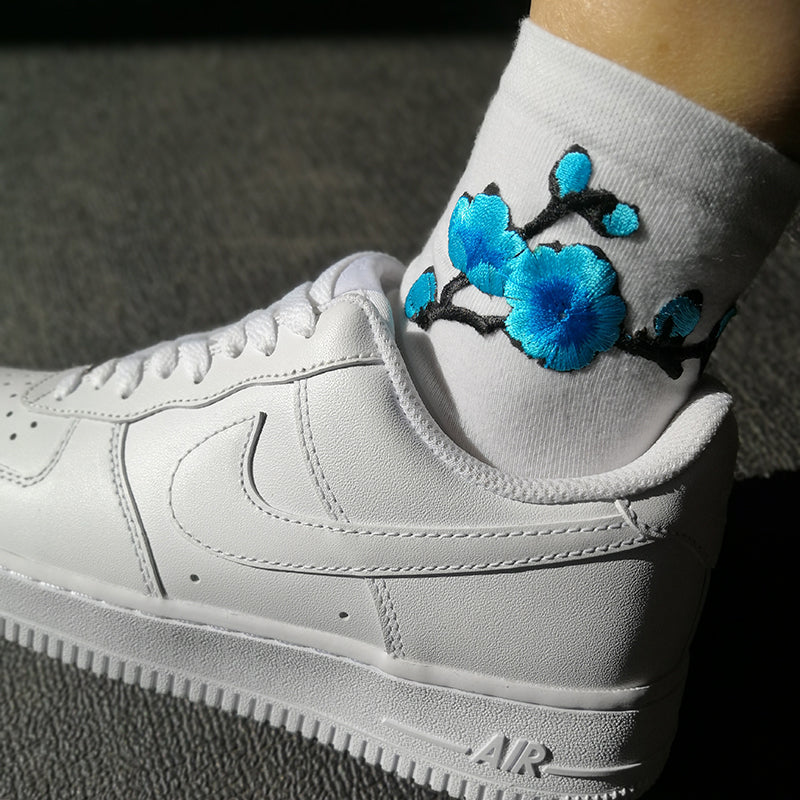 Embroidered Blossom Socks