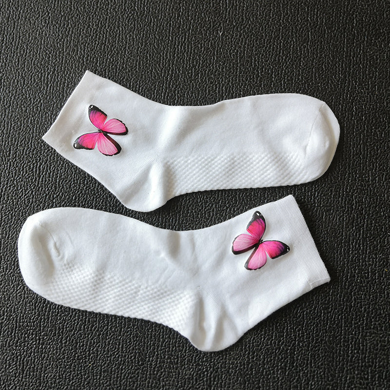 Pink Butterfly Socks Matching the Shoes