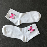 Pink Butterfly Socks Matching the Shoes