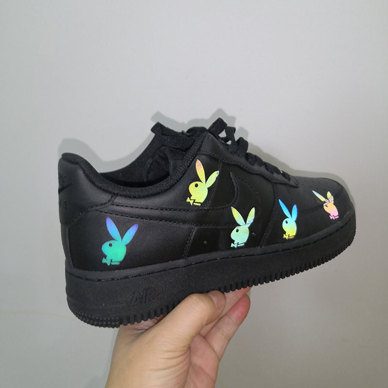 colorful reflective custom air force i bunny