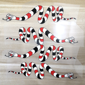 Red and White Snake Stickers for Custom Air Force 1