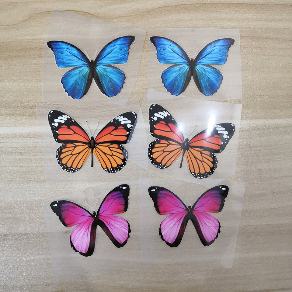 Heat transfer butterfly stickers