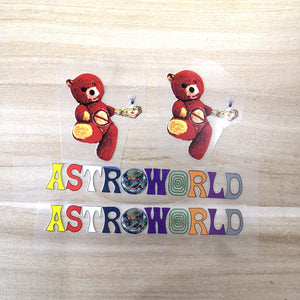 Travis Scott Astroworld Teddy Bear Patches To Custom Air Force 1 Astroworld