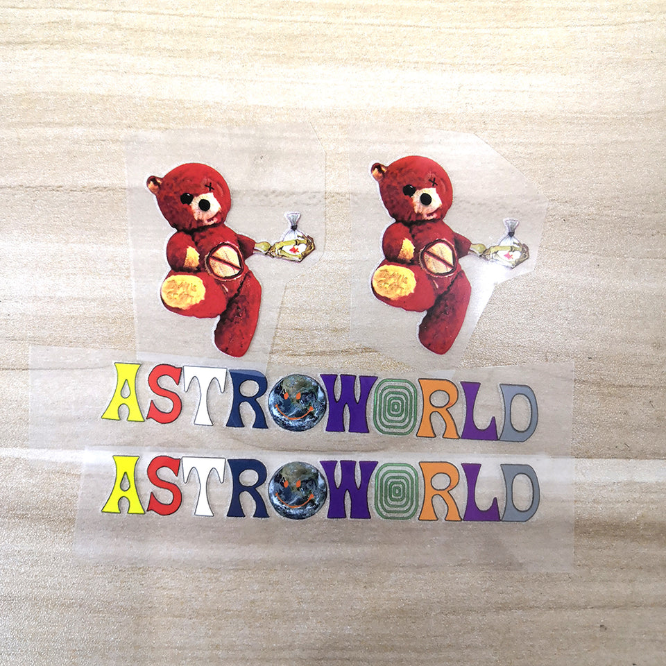 Travis Scott Astroworld Teddy Bear Patches To Custom Air Force 1 Astroworld