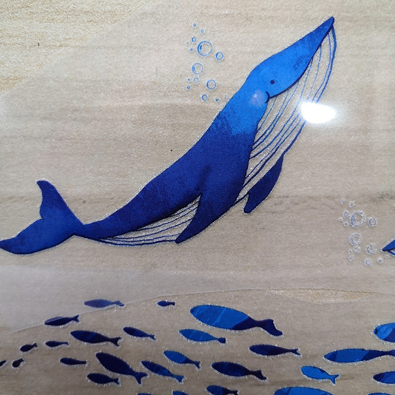 Iron On Patches Two Whales Hunting Shoal Of Fishs
