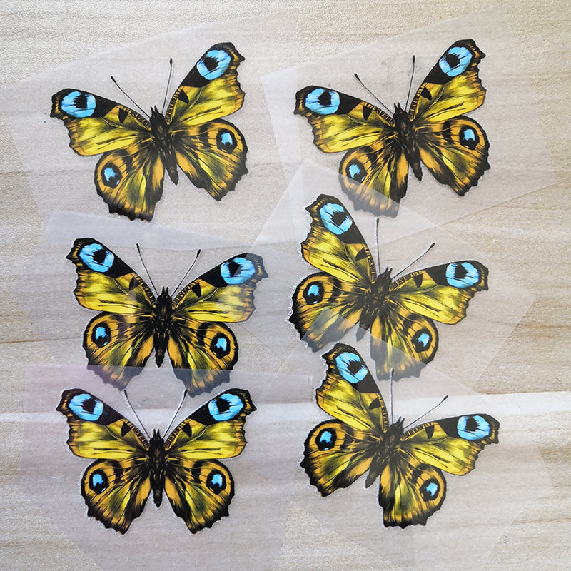 heat transfer gloden butterfly stickers