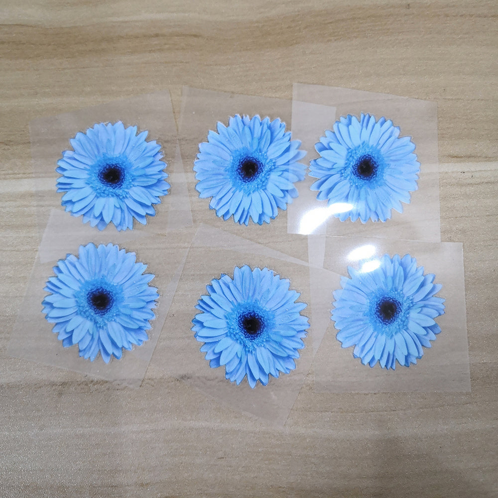 Custom Vans Light Blue Chrysanthemum Stickers Best For DIY Sneakers Floral