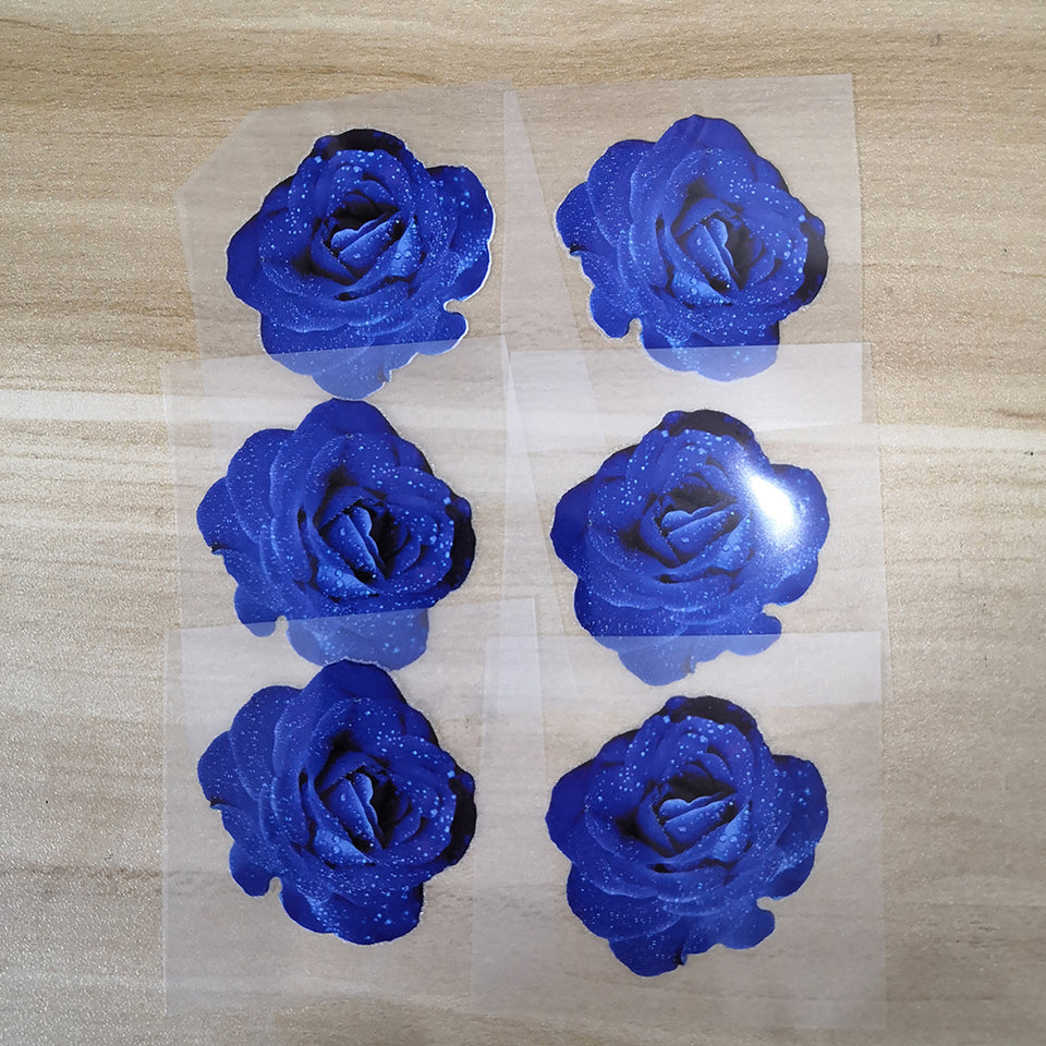 Custom Vans Blue Rose Stickers, Easy Use Durable Iron On Rose Patches, Best For DIY Floral Shoes Perfect Gift for Her