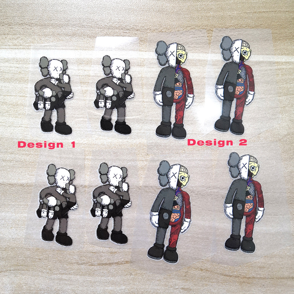 Kaws Iron on Patches For Custom Sneaker, Perfect Set For Custom Sneakers/Vans/AF1 Kaws Theme Best Gift