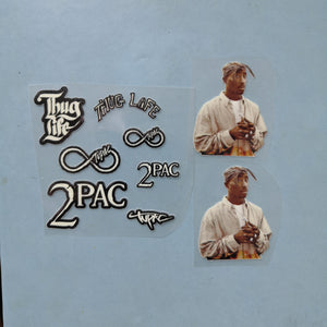 Tupac Glow In Dark Iron on Stickers For DIY/ Custom Air Force 1/Vans