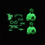 Tupac Glow In Dark Iron on Stickers For DIY/ Custom Air Force 1/Vans