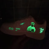 Tupac Glow In Dark Iron on Stickers For DIY/ Custom Air Force 1/Vans