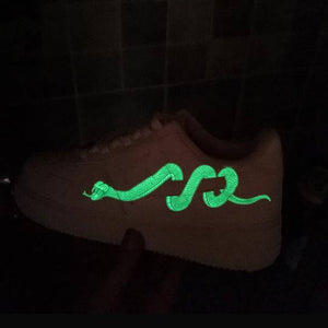 Glow In Dark Iron on Snake Stickers For Custom Air Force 1