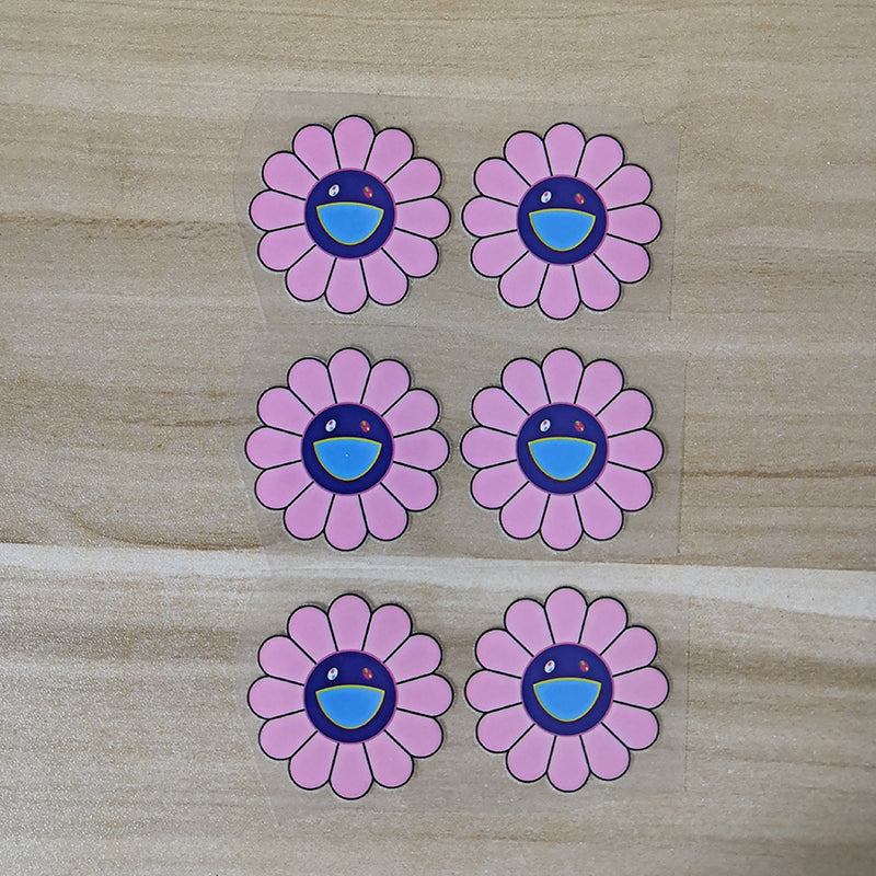 pink takashi murakami flower stickers