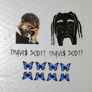 Travis Scott Astroworld Butterfly Effect Iron On Patches For Custom Air Force 1, Perfect Patches For Custom Sneakers/Vans/AF1 Travis Scott Theme, Best Gift Idea