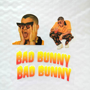 bad bunny iron on stickers
