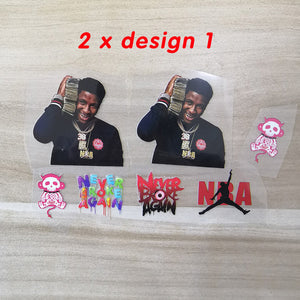 NBA Young Boy Iron On Stickers For Custom Shoes, Never Broke Again Heat Transfer Stickers For Custom Sneakers/Vans/AF1 NBA Younboy Theme