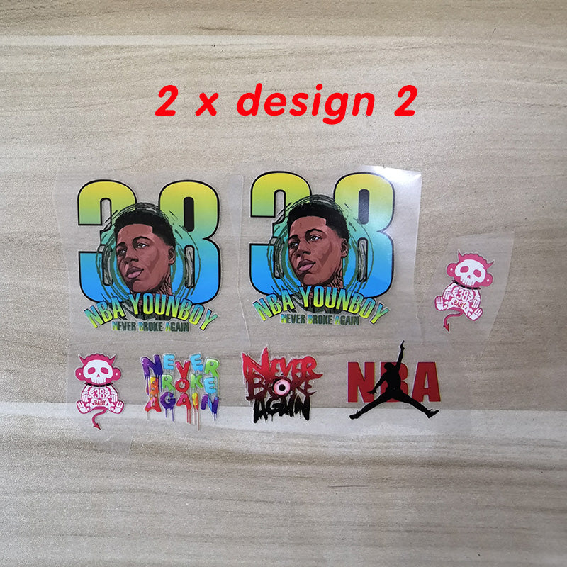 NBA Young Boy Iron On Stickers For Custom Shoes, Never Broke Again Heat Transfer Stickers For Custom Sneakers/Vans/AF1 NBA Younboy Theme