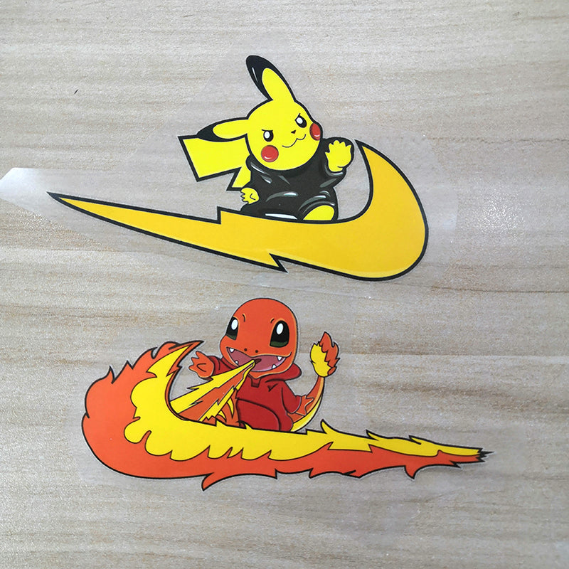 Pokemon Pikachu And Charmander Iron On Patches for DIY / Custom Air Force 1s