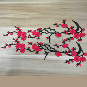 Blue Embroidery Blossom Iron On Patches Blossom Floral Patches for Shoes Decal
