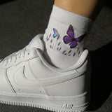 Romantic Lavender And Purple Butterfly Socks Unisex