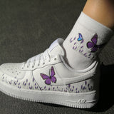 Romantic Lavender And Purple Butterfly Socks Unisex