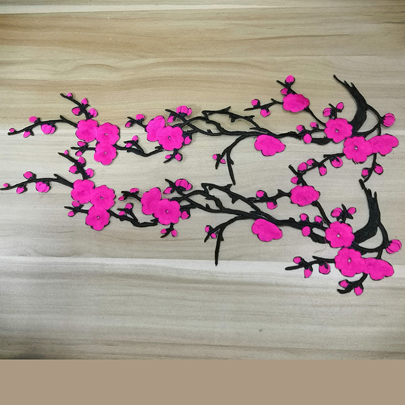 Blue Embroidery Blossom Iron On Patches Blossom Floral Patches for Shoes Decal