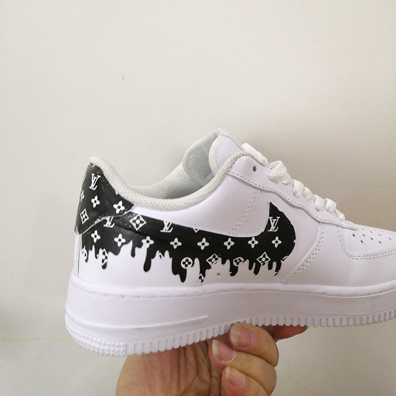 Nike Black Air Forces Cartoon  Painted shoes diy, Custom sneakers diy, Diy  shoes