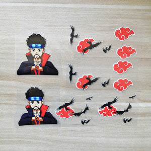 bad bunny itachi iron on stickers