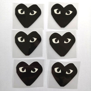 Black Comme des Garçons Patches For Custom Air Force 1, Black Heart Patches For Shoes Decal