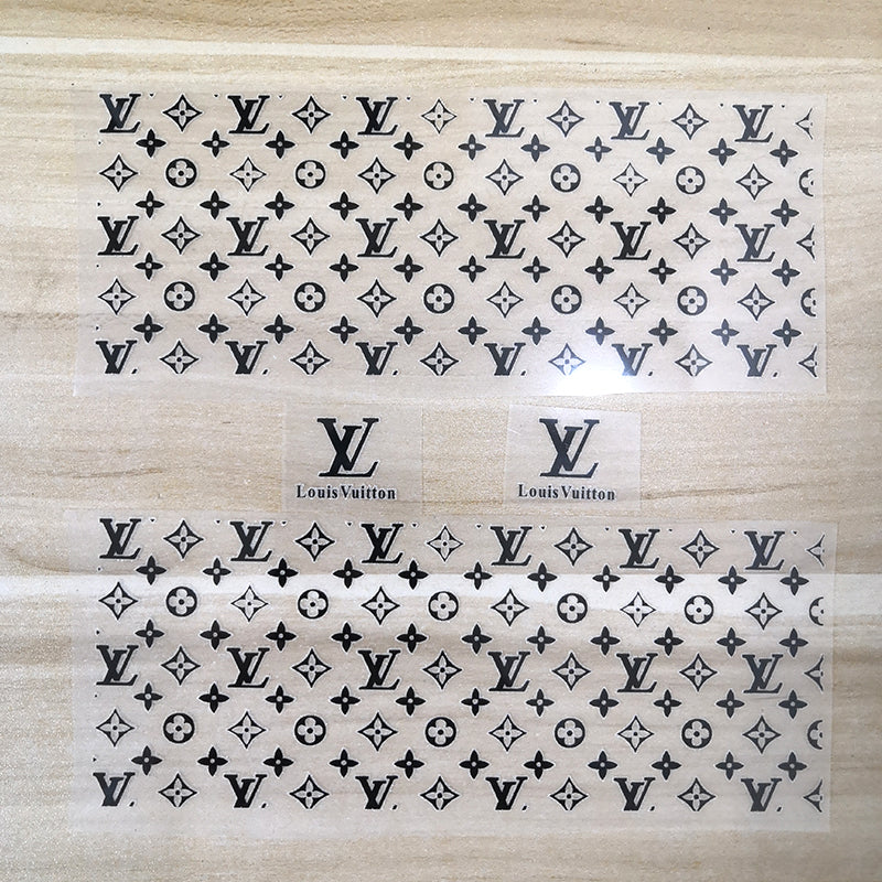 black lv patches for shoes decal