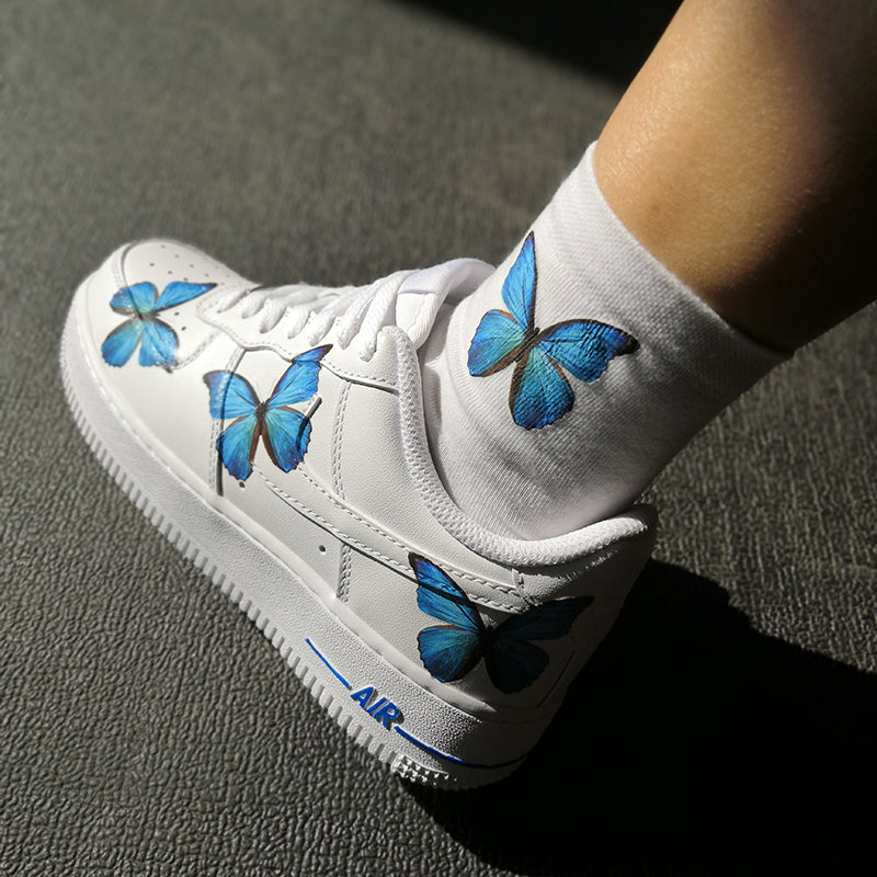 Blue Butterfly Socks