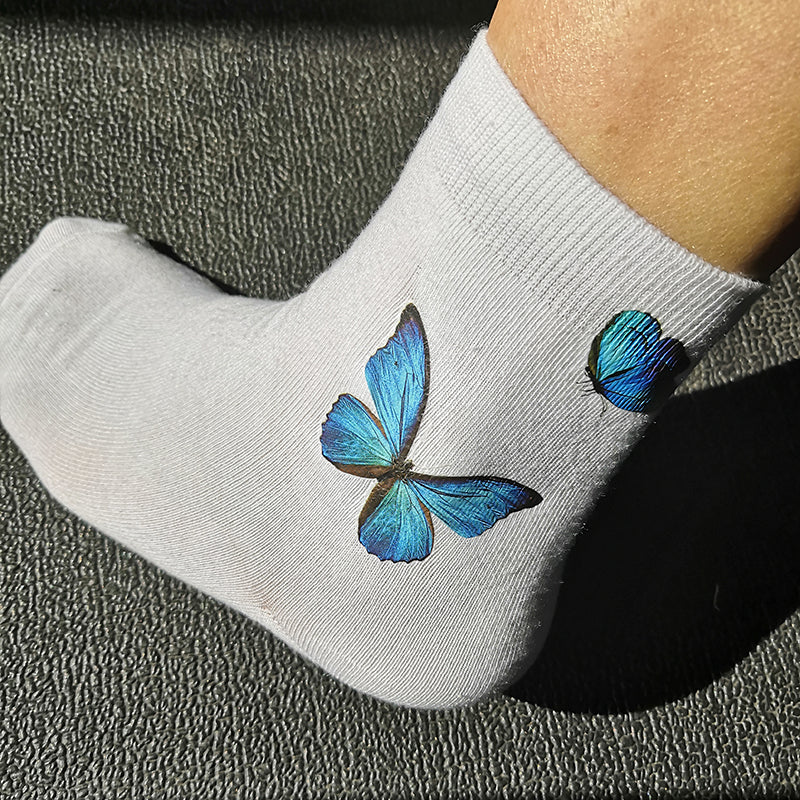 Blue Butterfly Socks Unisex