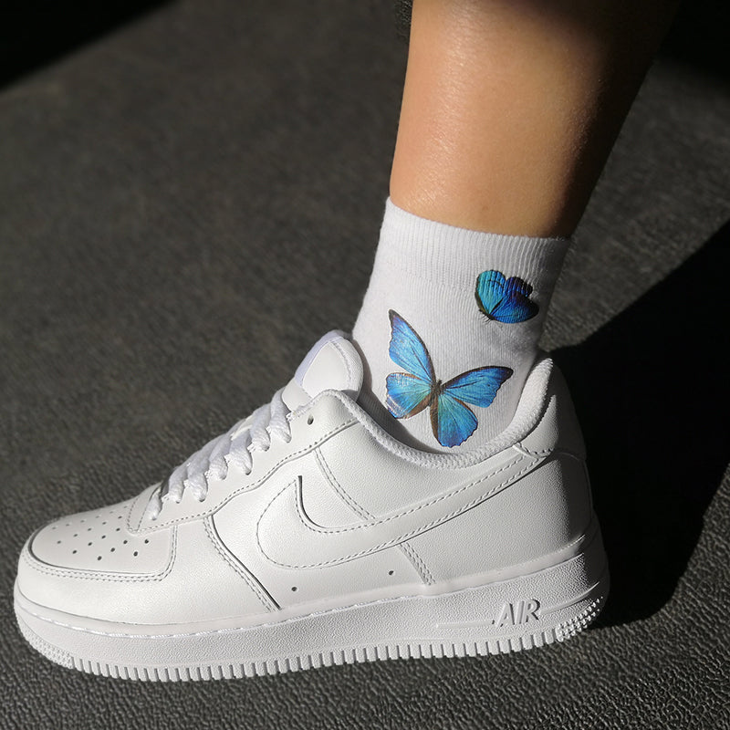 Blue Butterfly Socks Unisex