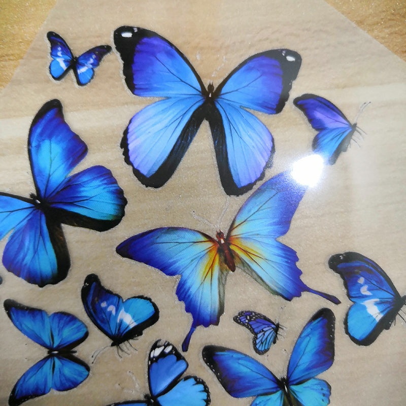 Vavirous Sizes Blue Butterfly Patches,Heat Transfer Butterfly Stickers for Custom/DIY Sneakers