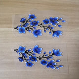 Blue Cherry Blossom Iron on Sticker for Custom Air Force 1 or Vans, Blue Cherry Blossom Floral Patches for Shoes Decal