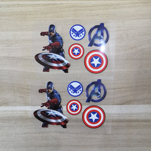 Captain America Heat Transfer Stickers, Iron on Captain Marvel Patches for DIY/Custom Shoes Marvel
