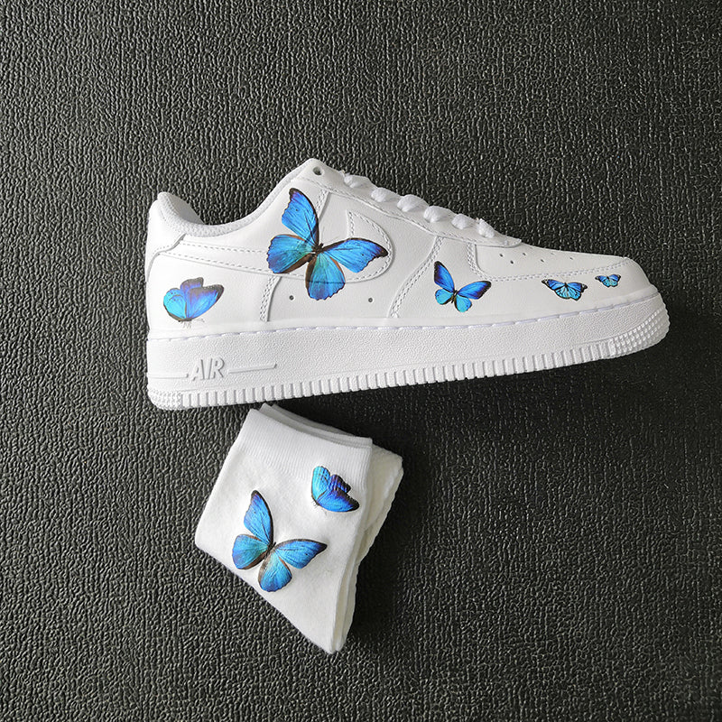 Custom Nike Air Force 1 Blue ButterFLY - Custom Nike Air Force 1 Shoes –  BlvdCustom